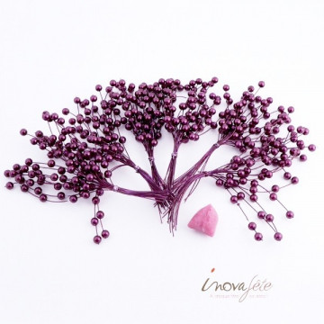 Tige de mini perles violette /16 - Label Fête