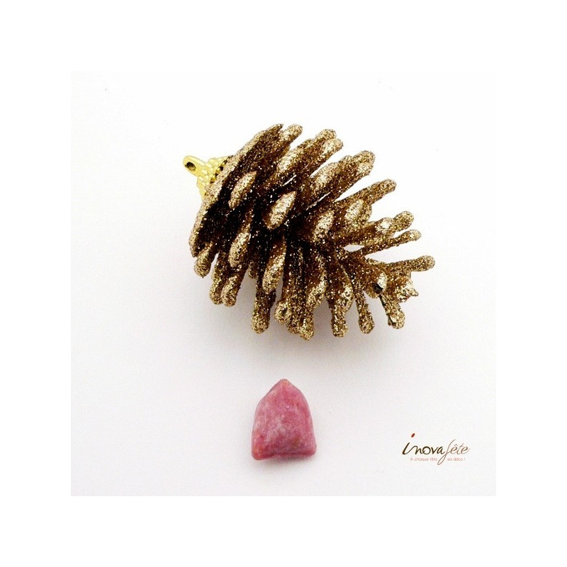 Pomme de pin or pailletées /6 Pomme de pin or pailletées /6
