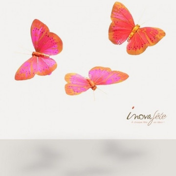 Papillon rose fuchsia sur tige /6