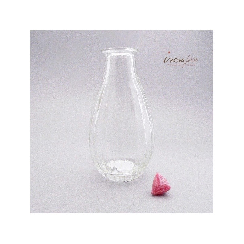 Petite bouteille vase transparente - Label Fête