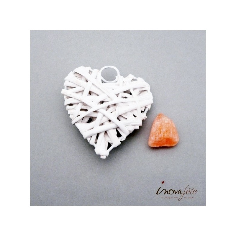 Coeur blanc en bois de saule tressé /3 Coeur blanc en bois de saule tressé /3