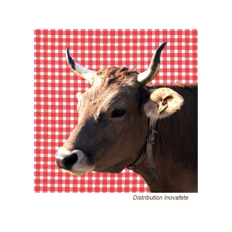 Serviettes papier motif vache 33x33 cm - Label Fête