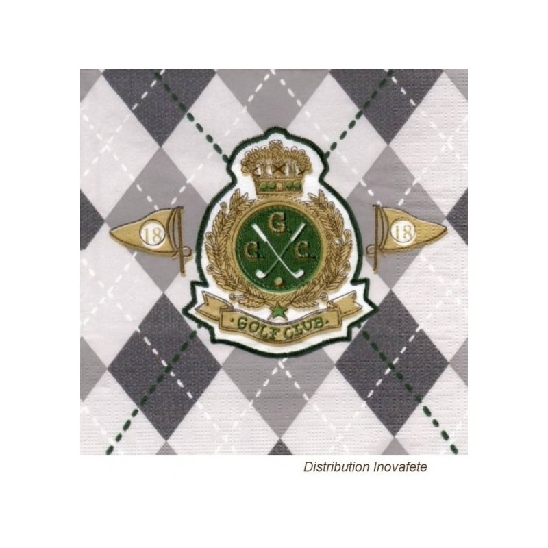 Serviettes papier décor golf 33x33 cm Serviettes papier décor golf 33x33 cm