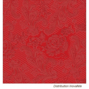 Serviettes papier Rouge décor chic 33x33 cm - Label Fête