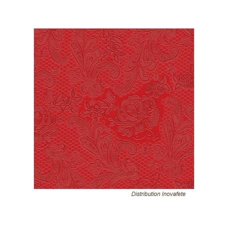 Serviettes papier Rouge décor chic 33x33 cm - Label Fête