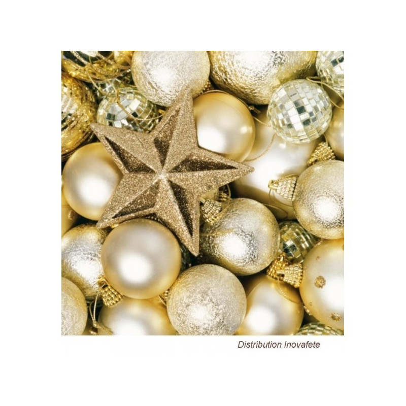 Serviettes papier décor Noel Or 33x33 cm Serviettes papier décor Noel Or 33x33 cm