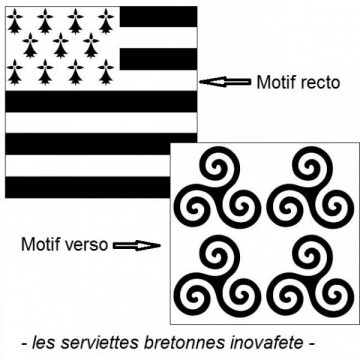 Serviette Bretonne Gwenn ha Du Label Fête Hillion