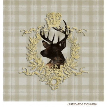 Serviettes papier décor thème chasse 33x33 cm - Label Fête