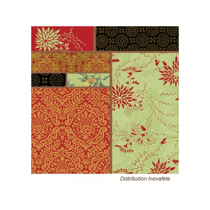 Serviettes papier décor Oriental 33x33 cm - Label Fête