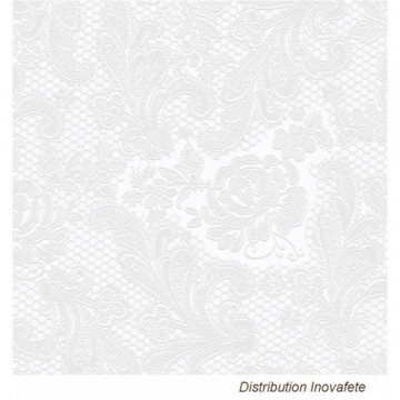 Serviettes blanche décor chic 33x33 cm - Label Fête