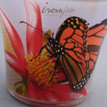 Photophore en verre décor papillon