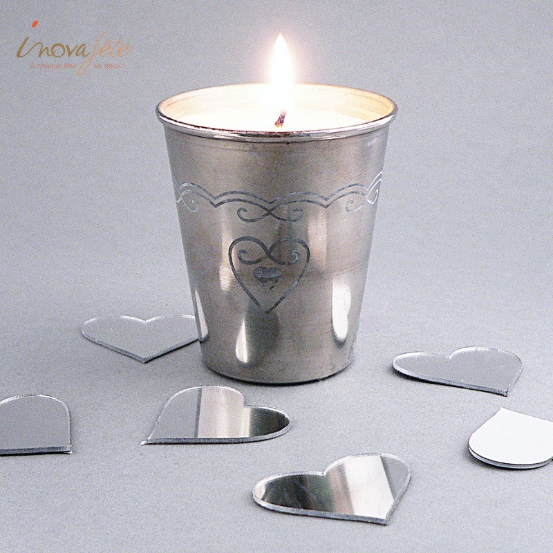 Photophore coeur argent Photophore coeur argent