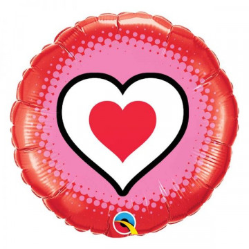 Ballon rond motif Coeur Qualatex 78545