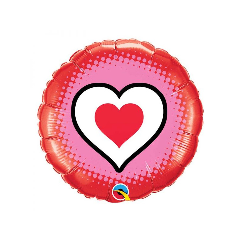 Ballon rond motif Coeur Qualatex 78545