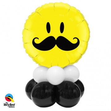 Ballon Smile jaune avec Moustache Qualatex 60053