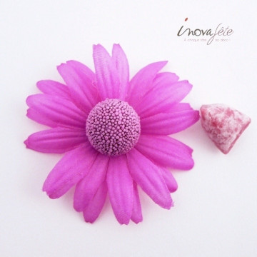 Déco tête de Gerbera violet Label fête