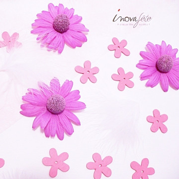 Déco tête de Gerbera violet Label fête