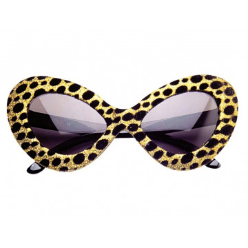 Lunettes excentriques doré à pois noirs - Label Fête