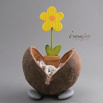Fleur bois en pot pm - Label Fête