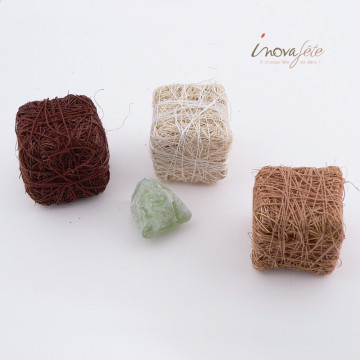 Cubes sisal tricolore chocolat /24 - Label fête