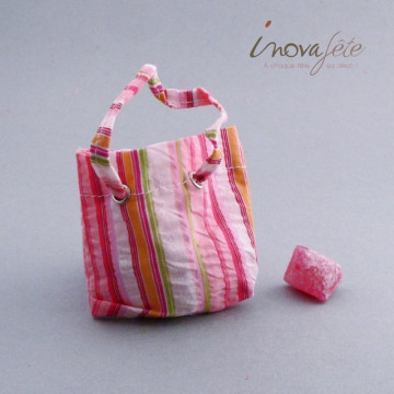 Sac rayé rose /5 - Label Fête