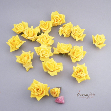 Fleur jaune en tissu/18 - Label Fête