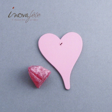 Cœur en bois rose /6 - Label Fête