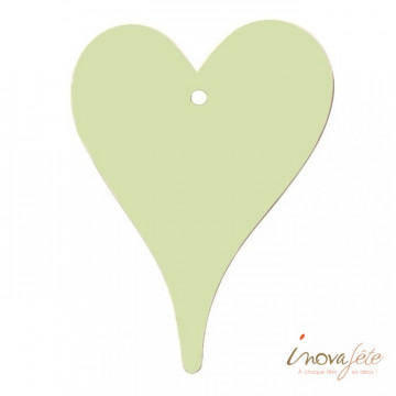 Coeur en bois vert pâle /6 - Label Fête