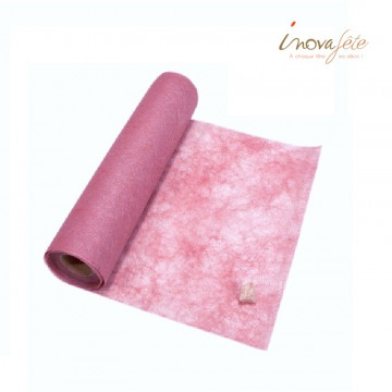 Chemin de table polytulle nacré rose 0.30x25m