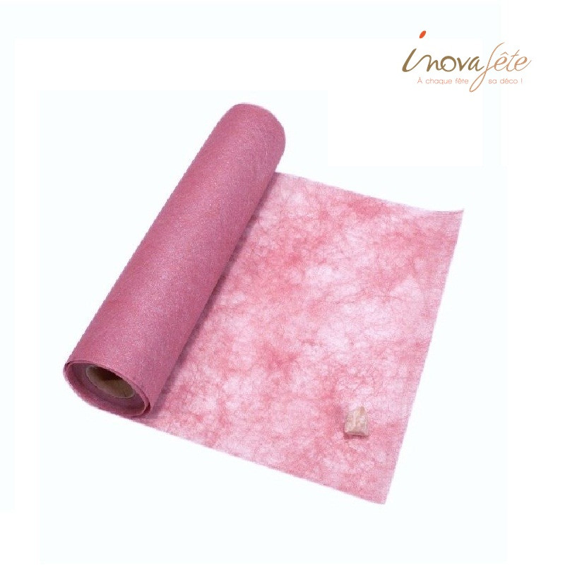 Chemin de table polytulle nacré rose 0.30x25m