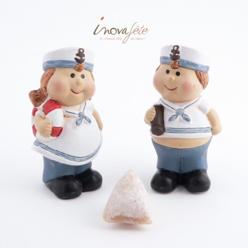 Couple de Petits marins en terre cuite - Label Fête