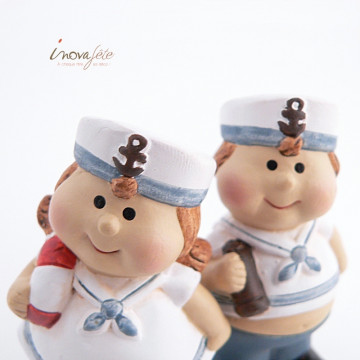 Couple de Petits marins en terre cuite - Label Fête