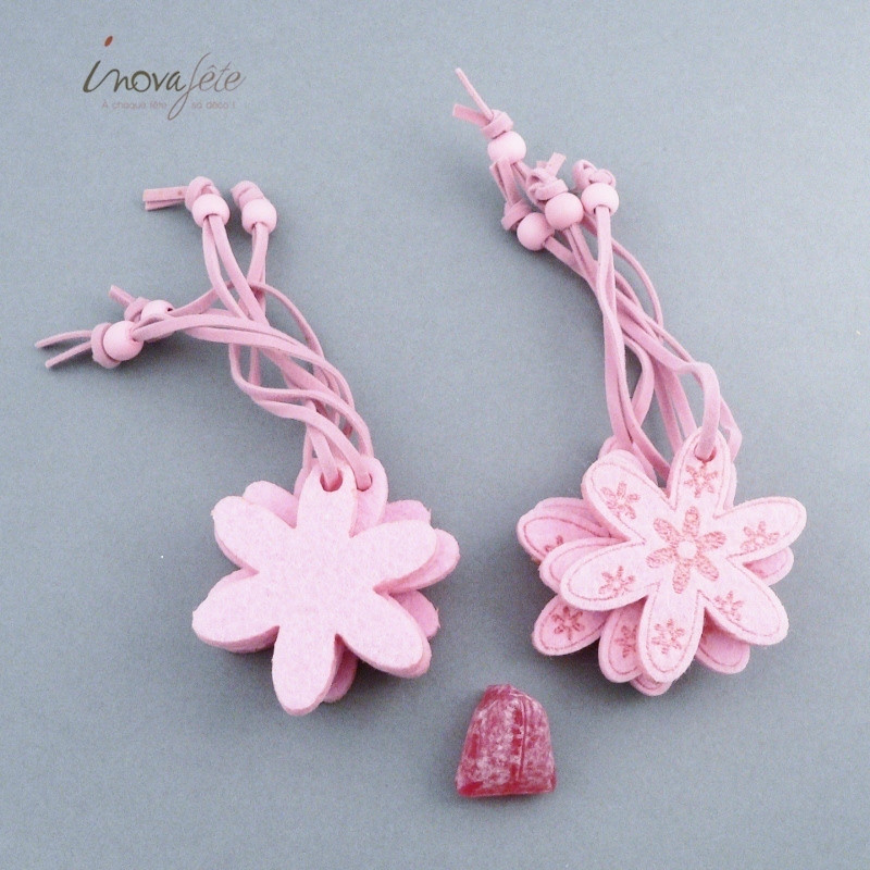 Rond de serviette fleur rose /8- Label Fête Rond de serviette fleur rose /8- Label Fête