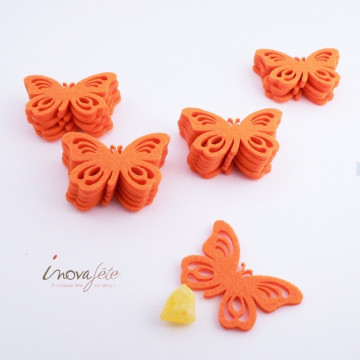 Papillon orange /24 - Label Fête