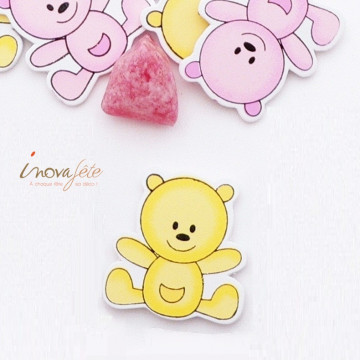 Nounours jaune à coller /24 - Label Fête