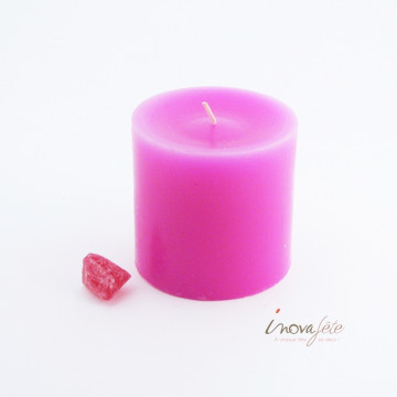 Bougie cylindrique rose fuchsia - Label Fête