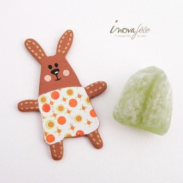 Lapin blanc pois orange /12 - Label Fête