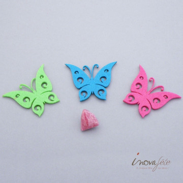 Papillon rose fuchsia découpé /24 - Label Fête