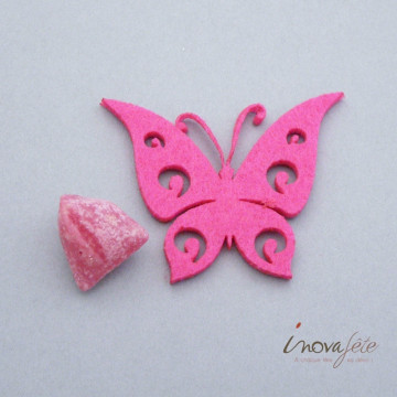 Papillon rose fuchsia découpé /24 - Label Fête