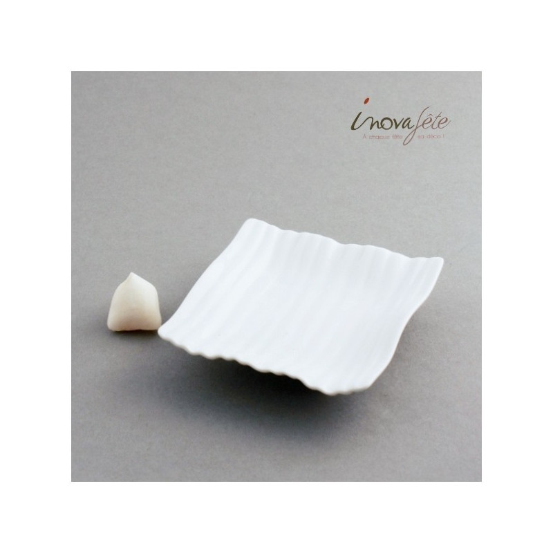Soucoupe carrée porcelaine blanche Soucoupe carrée porcelaine blanche