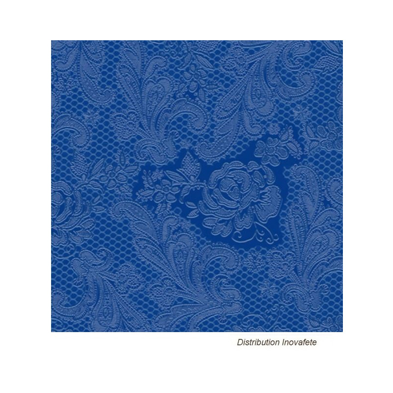 Serviettes papier décor bleu 33x33 cm - Label Fête