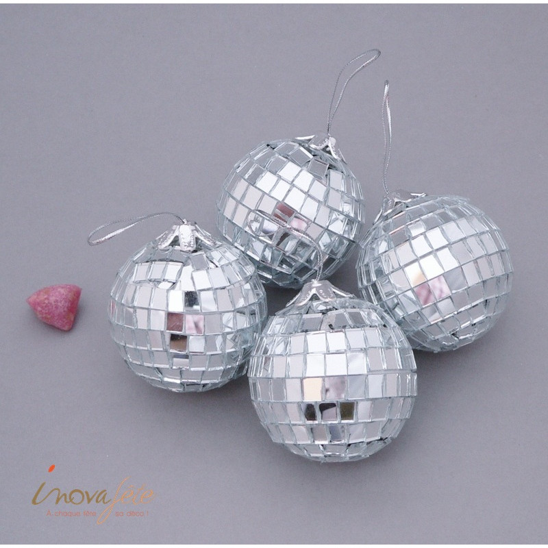 Boule disco argent /4 - Label Fête Boule disco argent /4 - Label Fête
