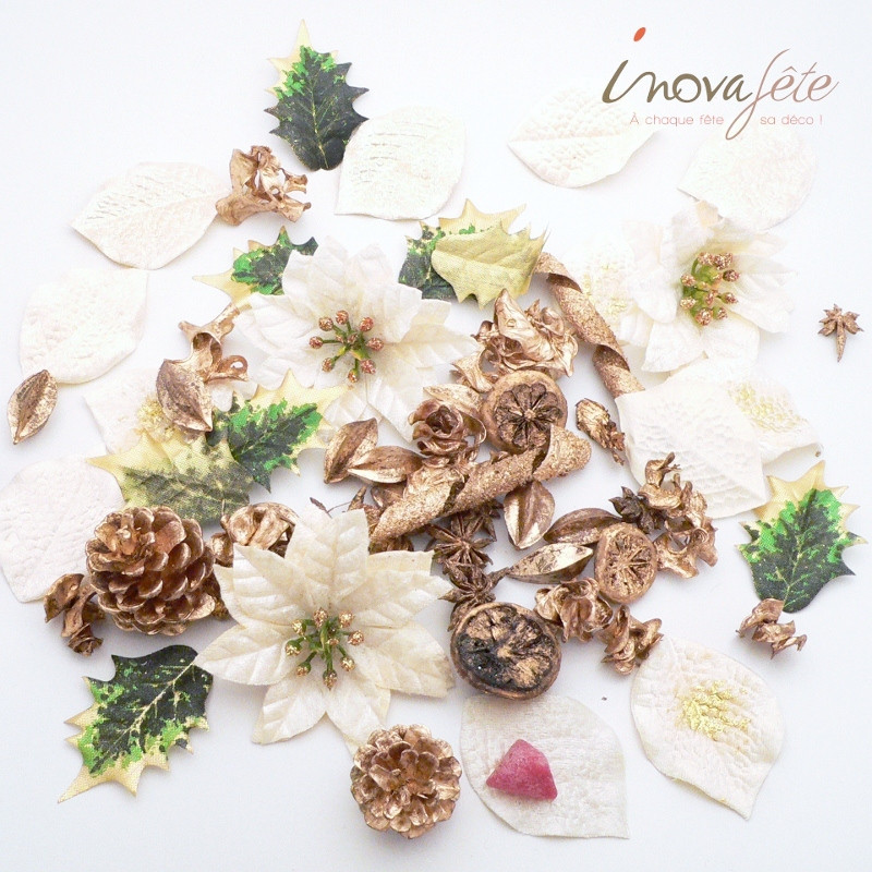 Pot pourri or pailleté décor naturel - Label Fête Pot pourri or pailleté décor naturel - Label Fête