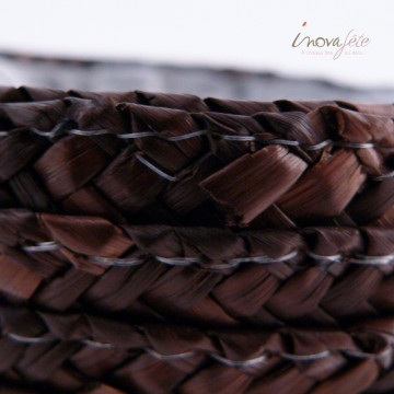 Panier paille tressée chocolat - Label Fête