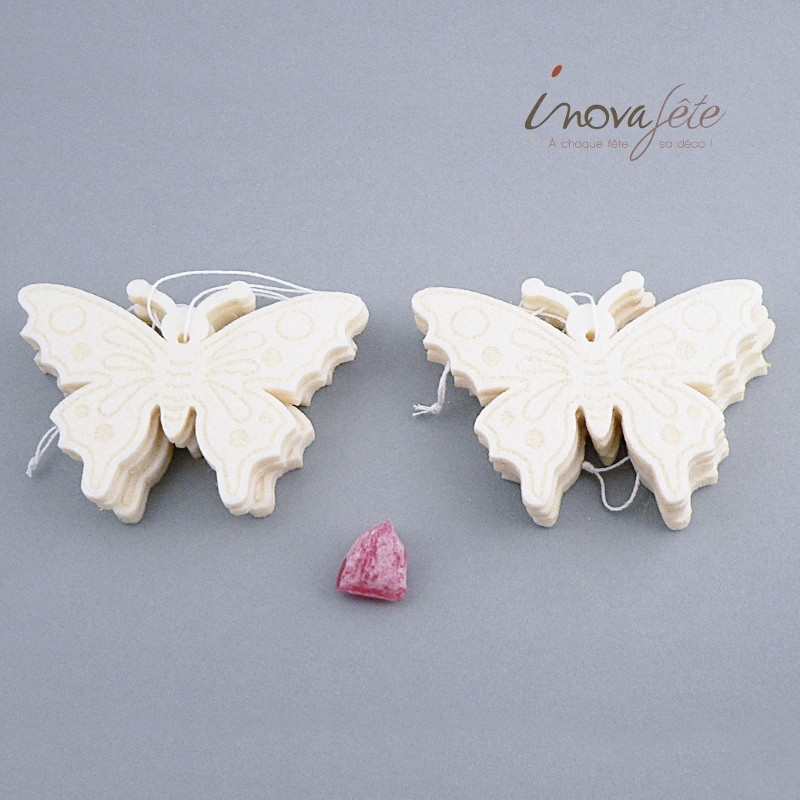 Papillon feutre écru /8 - Label Fête