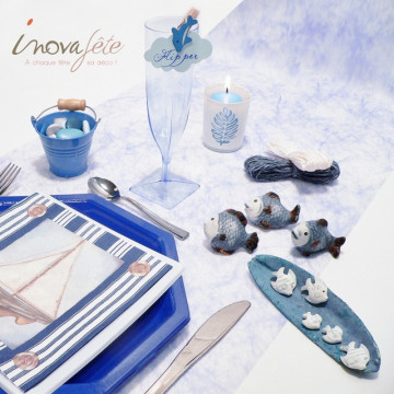 Feuilles trangular bleu - Label Fête