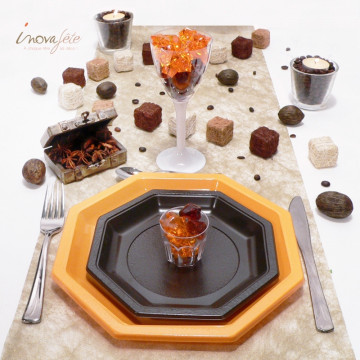 Cubes sisal tricolore chocolat /24 - Label fête