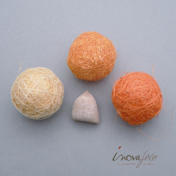 Boules sisal tricolore orange /24 - Label fête