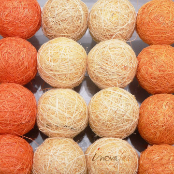 Boules sisal tricolore orange /24 - Label fête