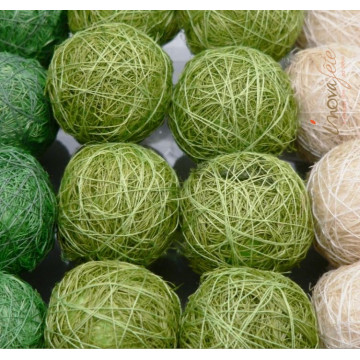 Boules sisal tricolore vert /24 - Label fête